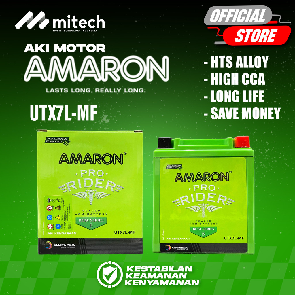 Amaron Aki Kering Motor Kawasaki KLX 250 / KLX 140R / KLX 230 HTX7L - 12V / 7Ah