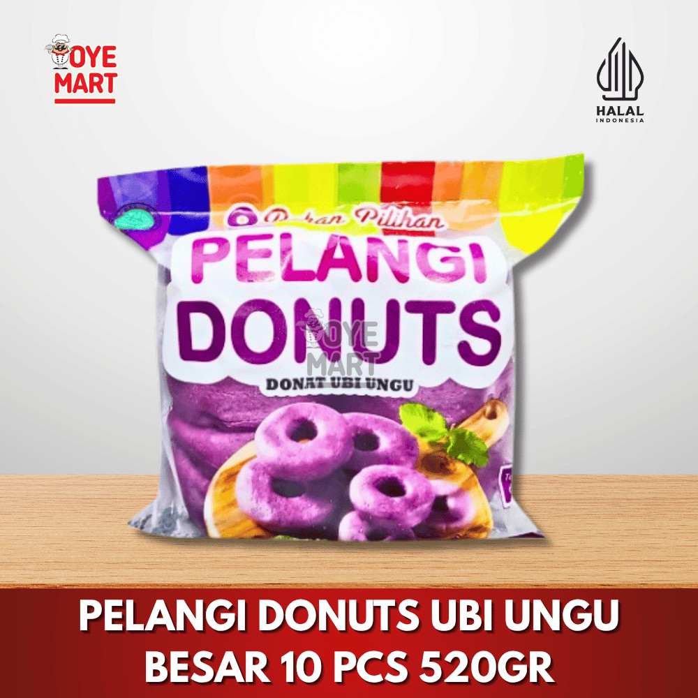 

DONUTS PELANGI UBI UNGU BESAR ISI 10 PCS / DONAT FROZEN FOOD