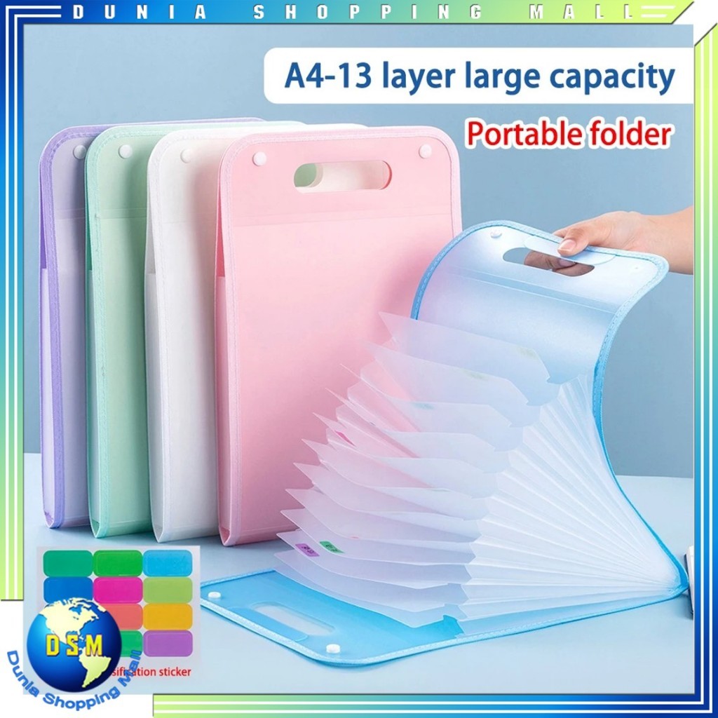 

DSM Tas File Handle Warna Transparan Anti Air Multi Layer Folder Tas File 13 Sekat Map Tas Dokumen A4 Folder Map Kerja Document