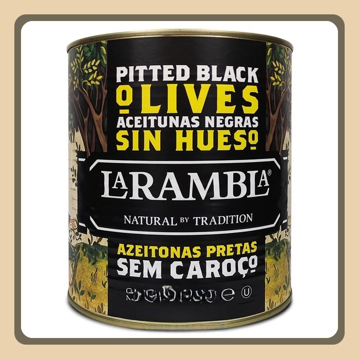 

La Rambla Pitted Black Olives / Buah Zaitun Hitam - 3 KG
