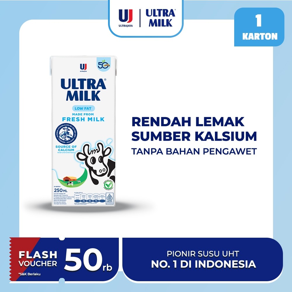 

NEW Ultra Milk Low Fat Plain 250 ml PREMIUM