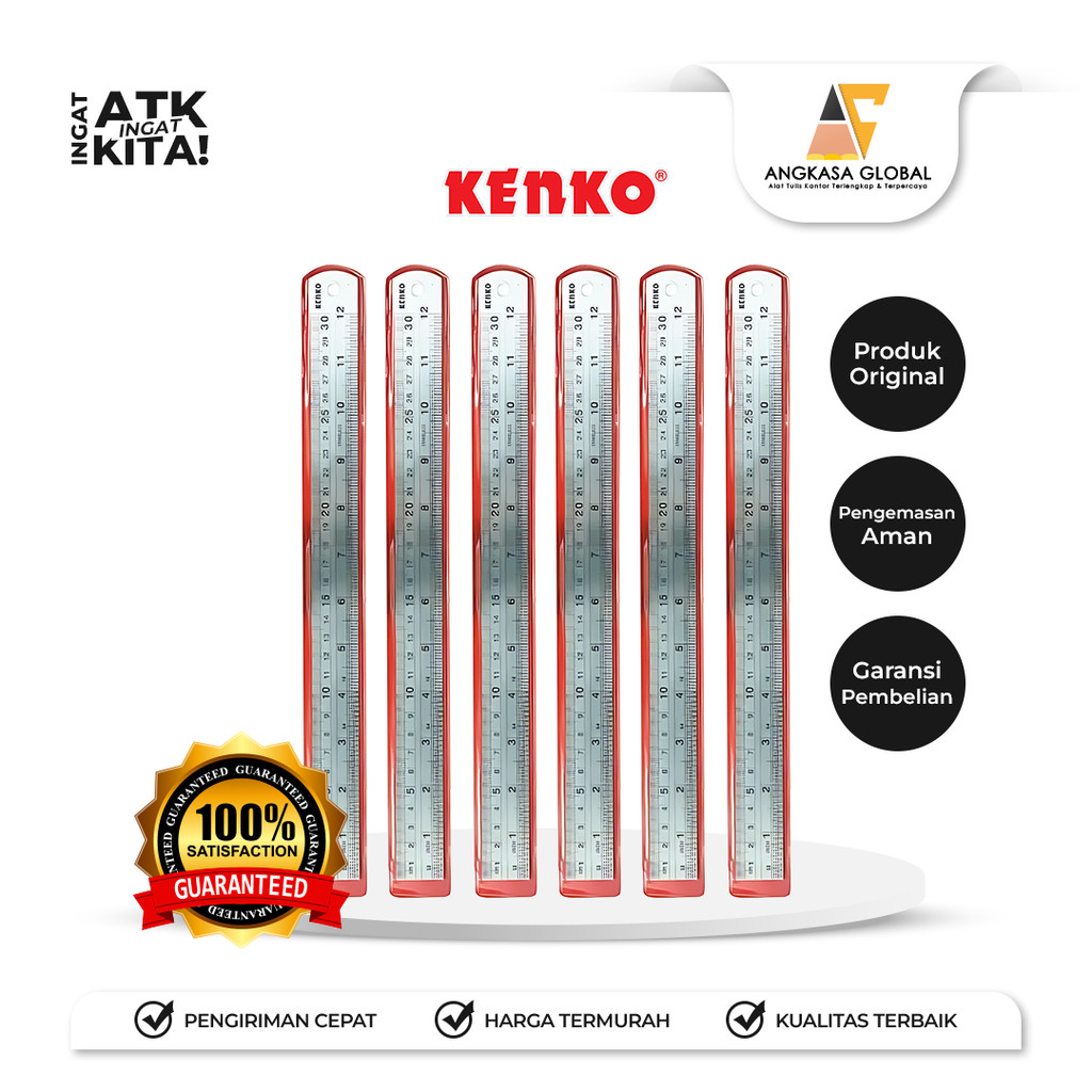 

KENKO PENGGARIS BESI/ STAINLESS STEEL RULER 30cm (1PC)
