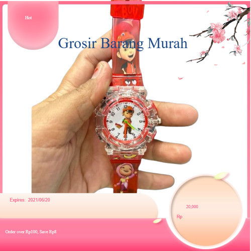 (GBM) Jam Tangan Anak Jarum LED MUSIK NYALA