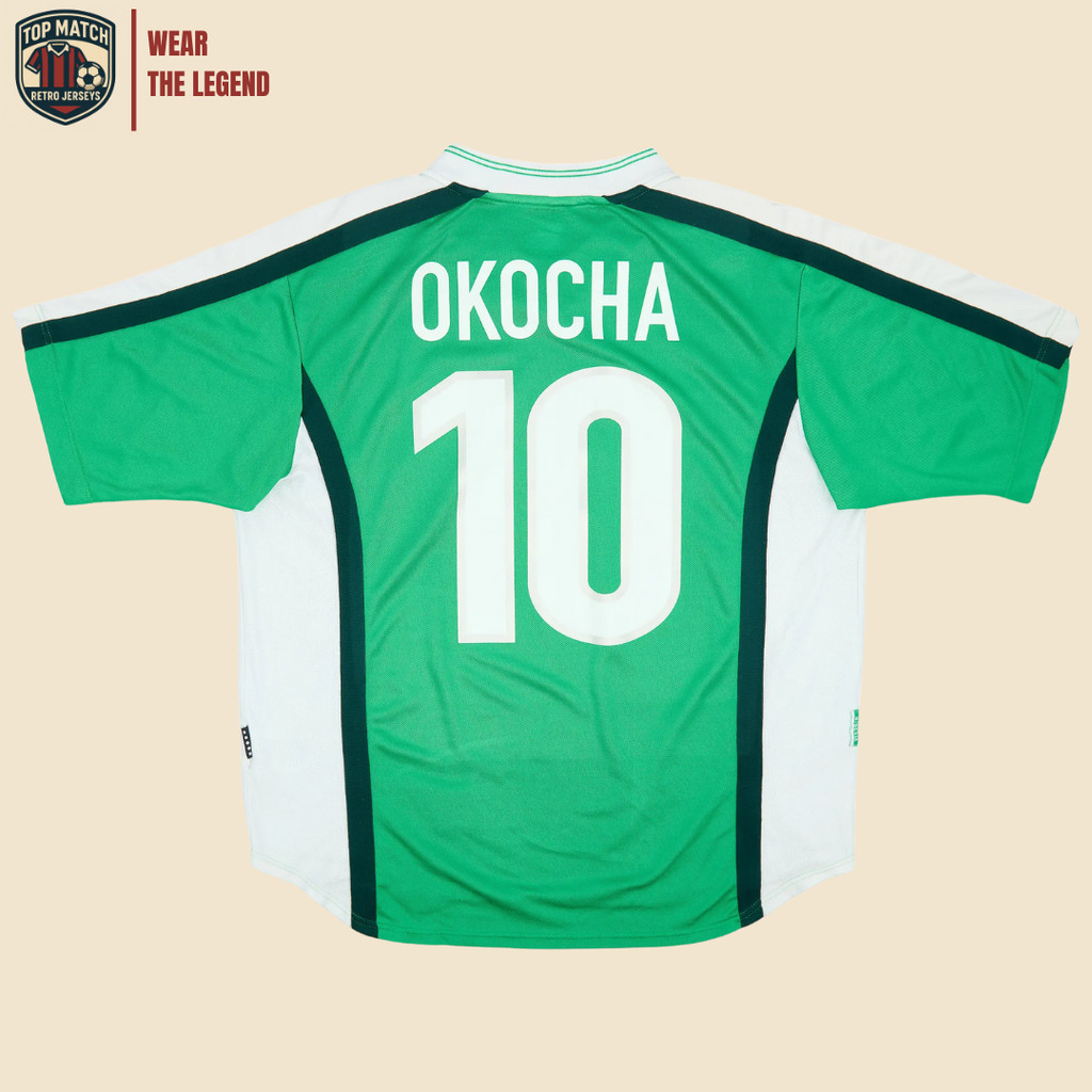Jersey Nigerian Okocha #10 Home Kit 1998 - Baju Bola Import Sepakbola Pria