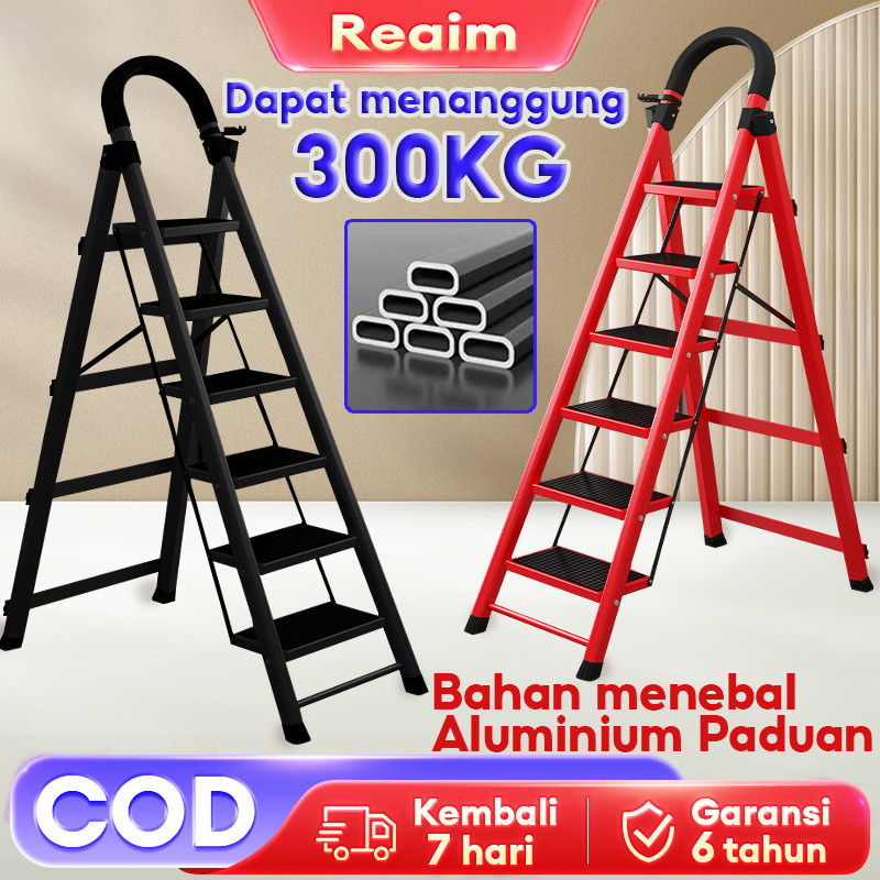 NEJADD ALFA Tangga Lipat Aluminium 3-6 Step PSR2 - Tangga Rumah Anti Slip - Kuat 150kg - Tinggi Adju