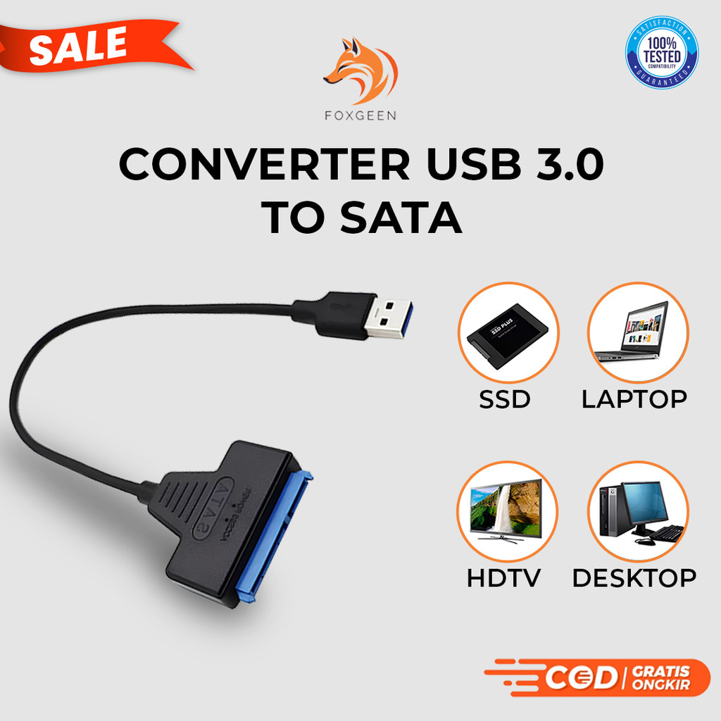Converter USB 3.0 to SATA / SATA to USB 3.0 Kabel USB3.0 Cabang to SATA Promo