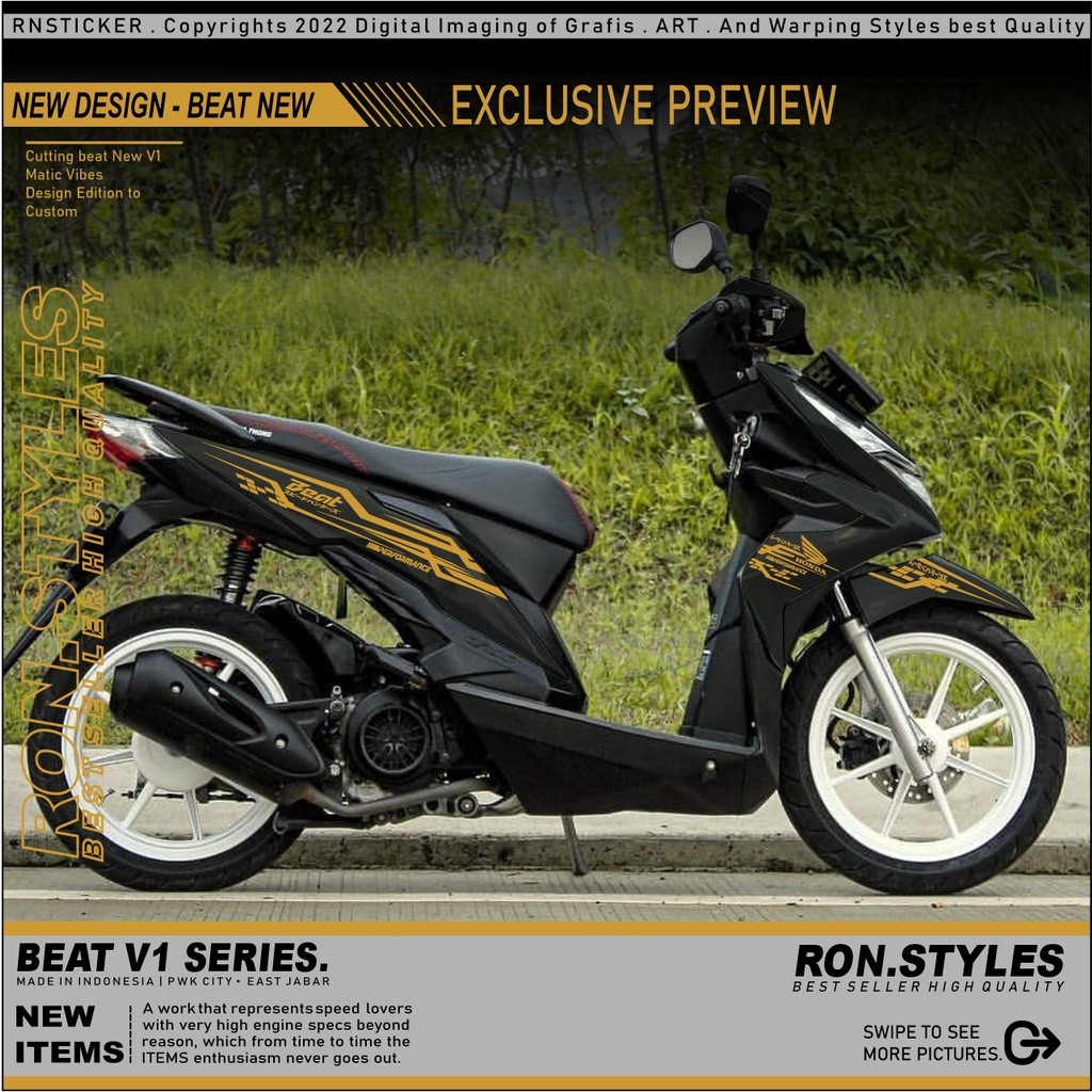 STRIPING VARIASI BEAT NEW CUTTING STRIPING BEAT NEW 110 STIKER BEAT 2018-2020 VARIASI SIMPEL STIKER 