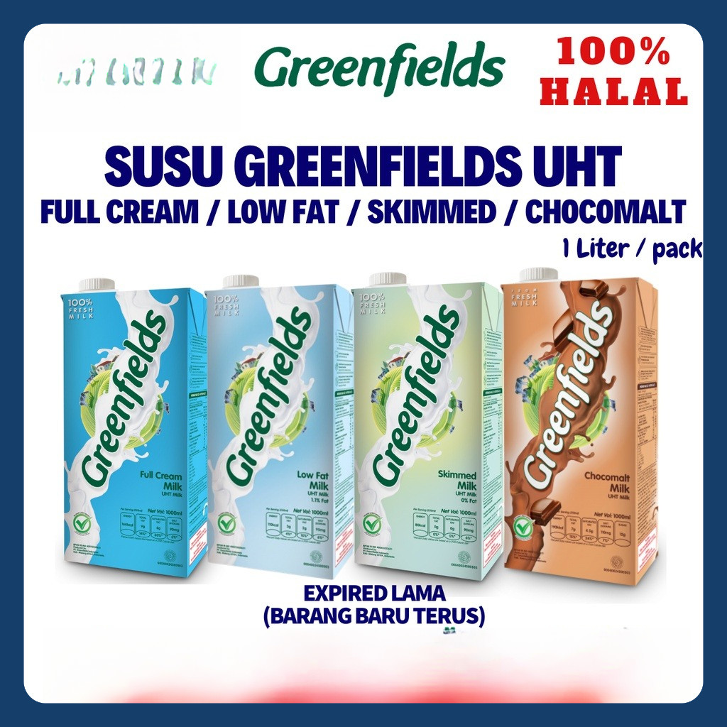 

Susu Greenfields UHT 950ml All Varian | Greenfield Coklat Full Cream Low Fat Skim