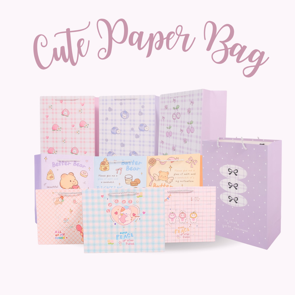 

PAPER BAG TAS HAMPERS JINJING MOTIF LUCU KARAKTER AESTHETIC KADO BINGKISAN HADIAH GIFT BOX