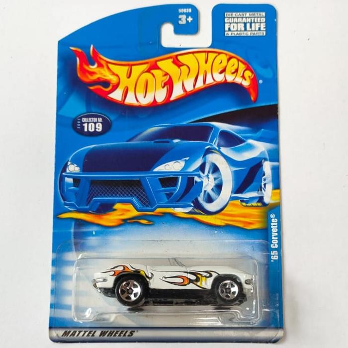 TR99 HW Hot Wheels 65 Corvette putih tampo flame 2000
