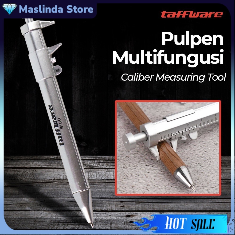 

Pena Pulpen Ballpoint Pen Mencatat Menulis Menggambar Caliber Measuring Tool Scale Ruler Multifungsi - Silver