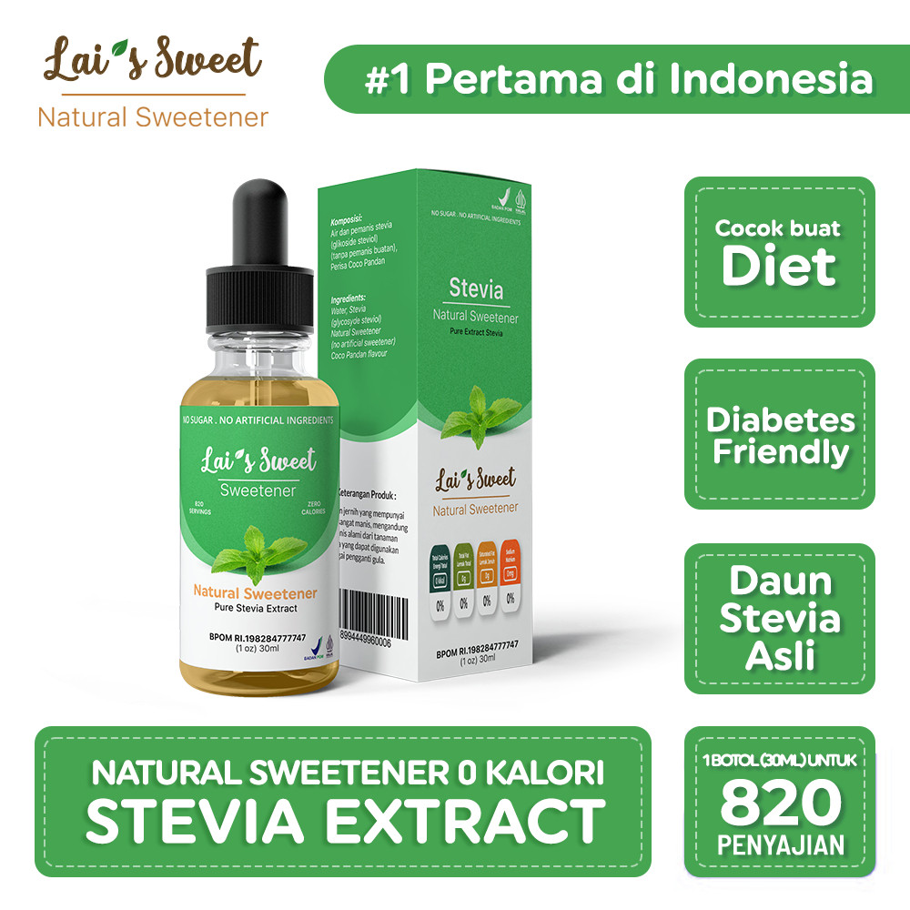 

Lai Sweet - Stevia Cair Pemanis Nol Kalori - Zero Calorie Sweetener