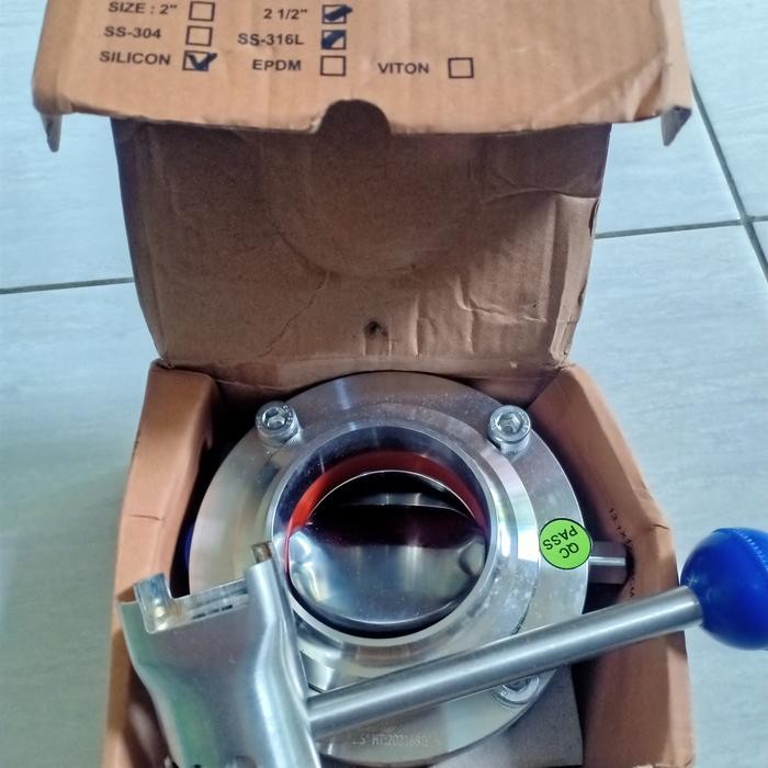 VALVE BUTTERFLY SANITARY 2,5 INCH SPV STAINLESS STEEL 316L
