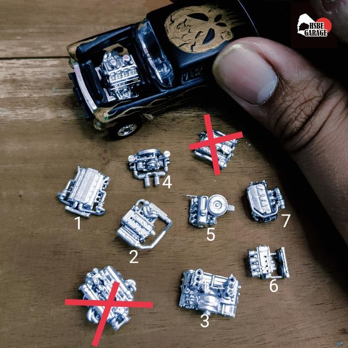 Diorama miniatur engine part skala 1/64 bengkel mobil