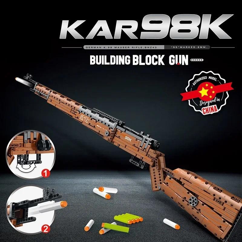 WW2 Series 1082pcs KAR-98 Sniper Rifle Weapon Building Blocks Military 98k Rifle Gun Model Bricks To