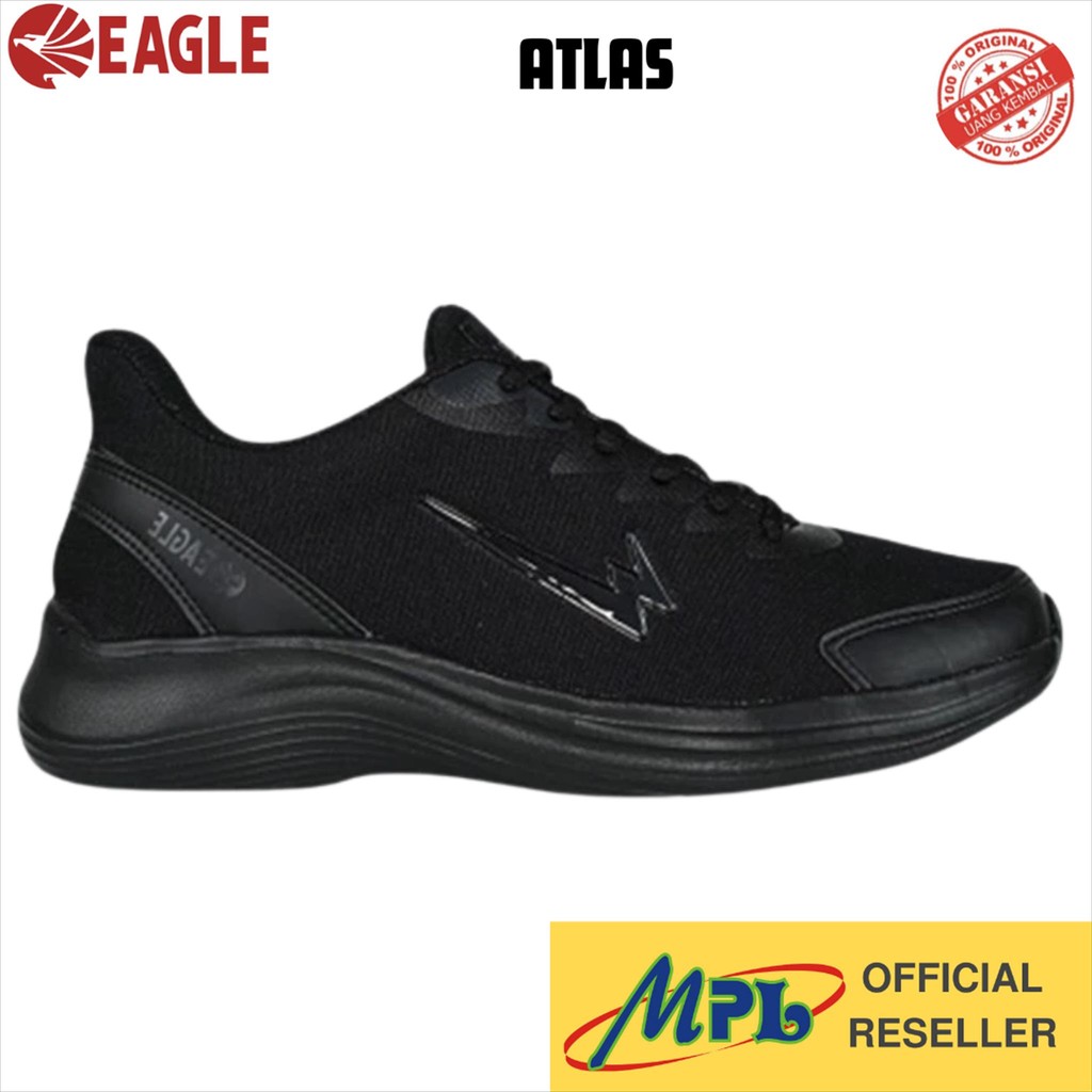 SEPATU RUNNING EAGLE ATLAS HITAM/HITAM