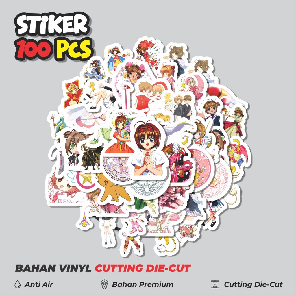 

Terbaru! 50 pcs Sticker Anime Cardcaptor Sakura Dekorasi Lucu Kreatif untuk Notebook, Skateboard, HP
