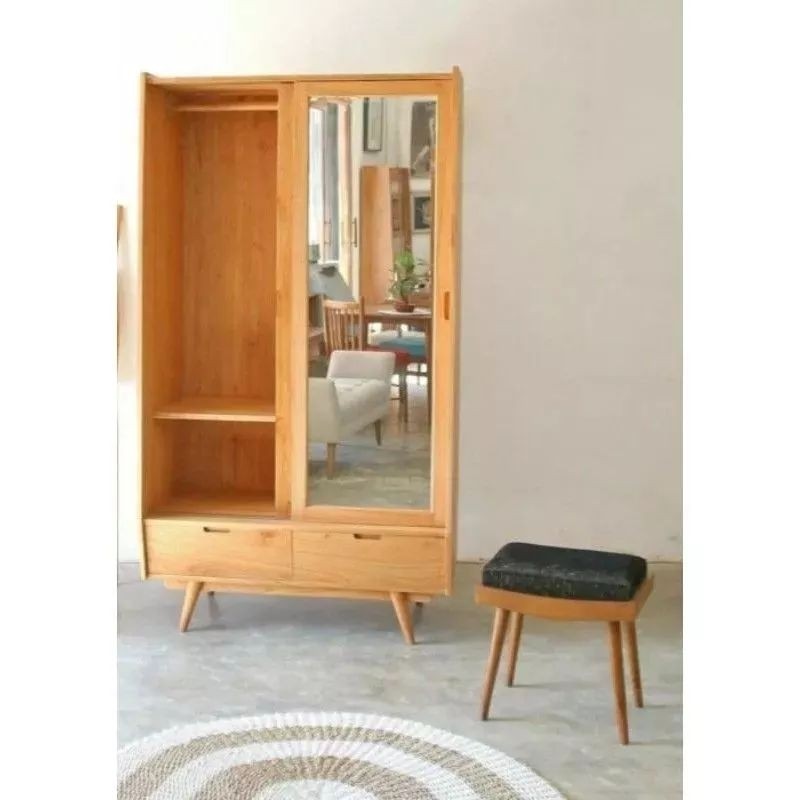 Lemari Retro Sliding// Lemari Minimalis Kayu Jati