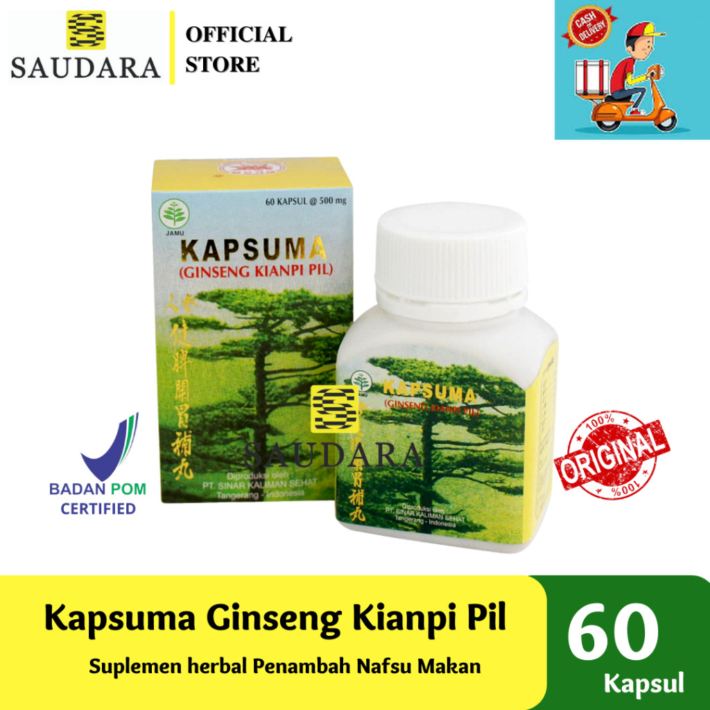 

PROMO DISKON Kapsuma (Ginseng Kianpi Pil) 60'S - Penambah Nafsu Makan, Obat Penggemuk Badan