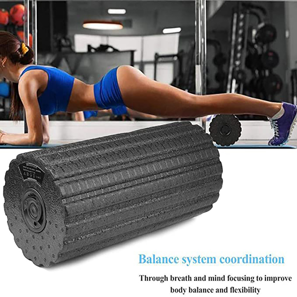 Vibrating Electric Yoga Massage Foam Fitness Roller Backrest Leg 4-Speed Adjustment Massager for Mus