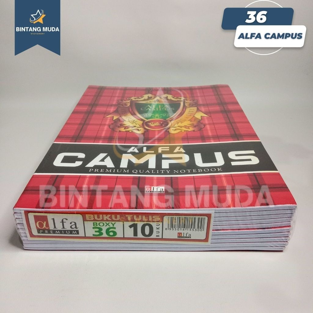 

Buku Tulis Alfa Campus 36 Lembar 1 Pack 10 Pcs | Buku Tulis Sekolah | Buku Sekolah Anak | Buku Tulis | Alfa Campus