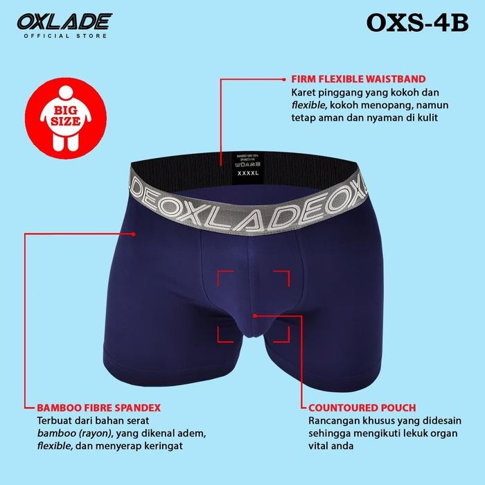 Sale Men's Underwear Big Size Boxer Brief isi 2pcs OXLADE "BIG BANG" OXS-4B - XXLHappy Shopping