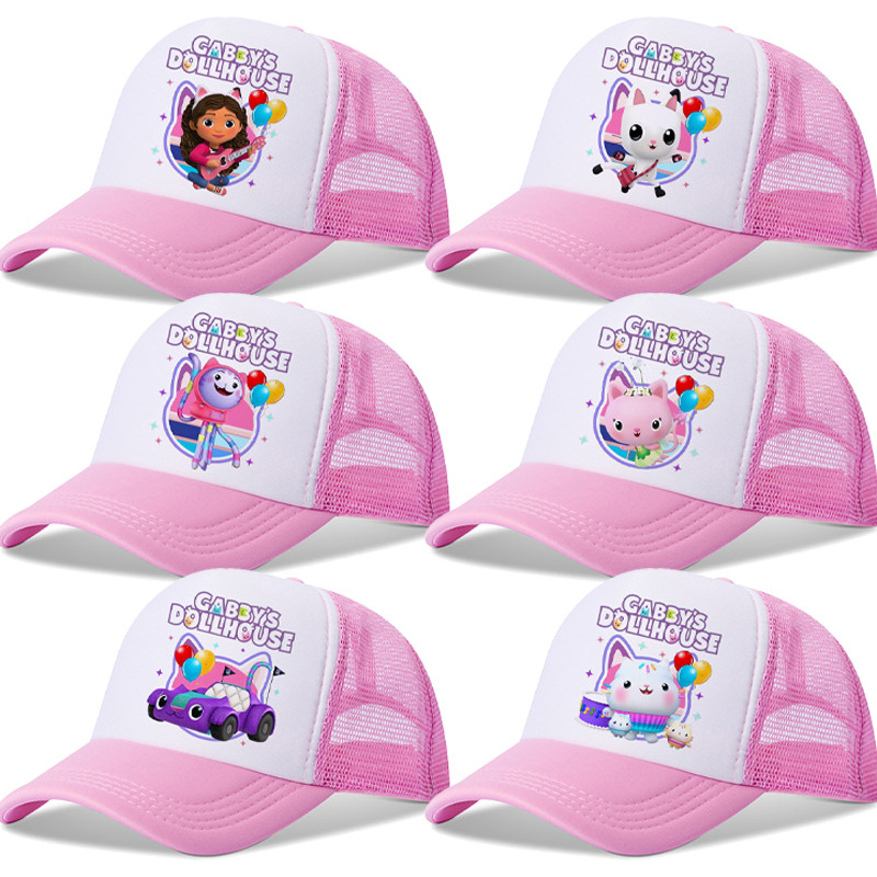 

New Gabby Dollhouses Children Baseball Caps Kids Cartoon Printed Hat Girls Outdoor Sun Hat Adjustable Peaked Cap Birthday Gifts