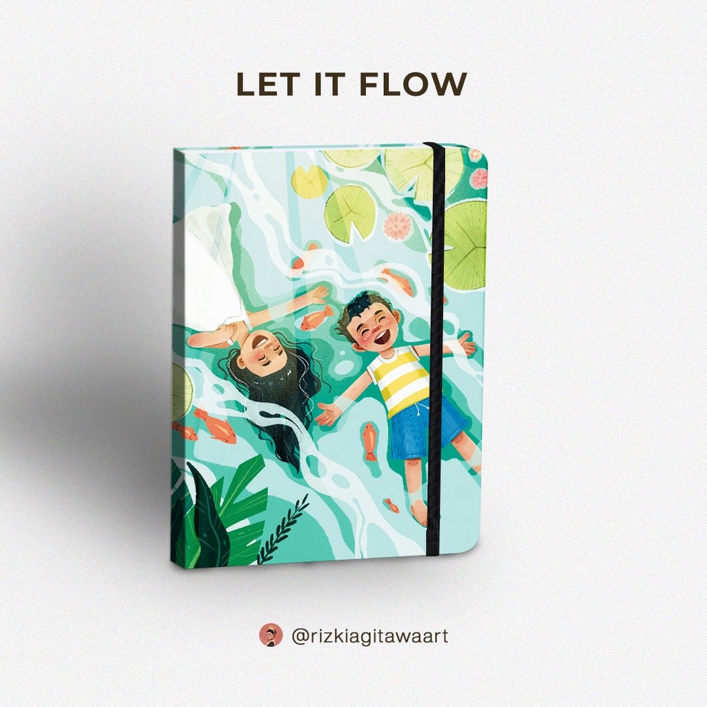

Life Plan Journal - Grid Notebook "Let it Flow" x @rizkiagitawaart - Grid Journal A5, Special Artist Collaboration