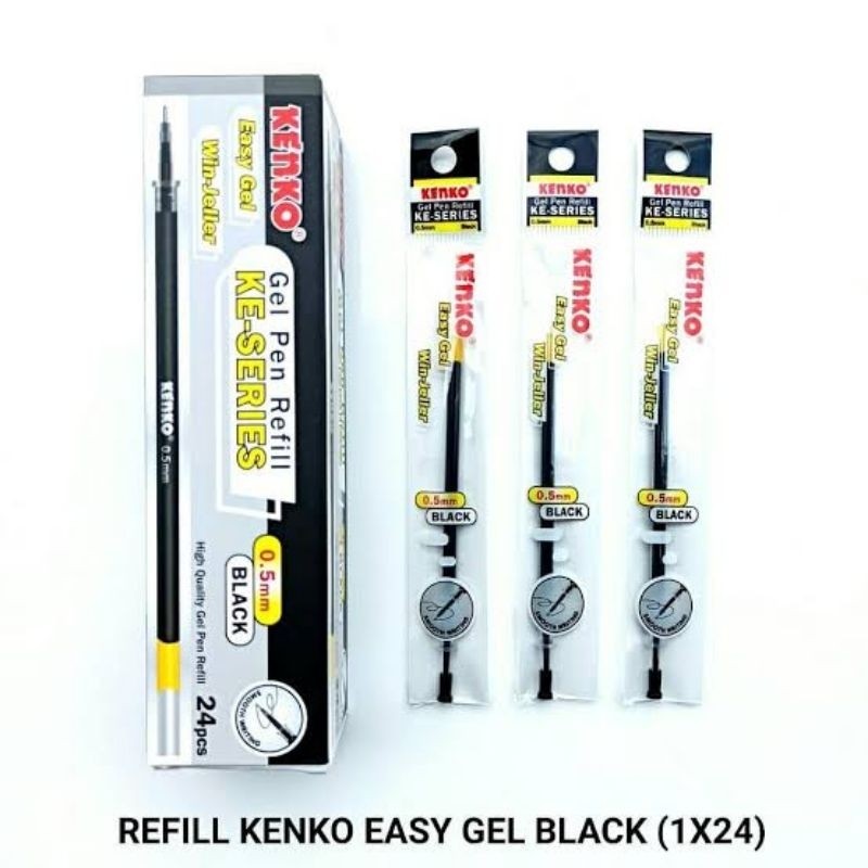 

24 PCS - REFILL TINTA PULPEN KENKO EASY GEL 0.5MM / ISI ULANG TINTA PEN KENKO EASY GEL 0.5MM / REFILL PENA KENKO EASY GEL 0.5MM