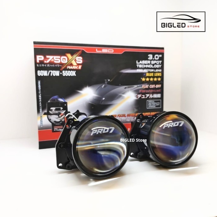 PRO7 P750XS | PRO 7 P.750XS PROJECTOR BILED 3 INCH BLUE LENS - KUNING PUTIH
