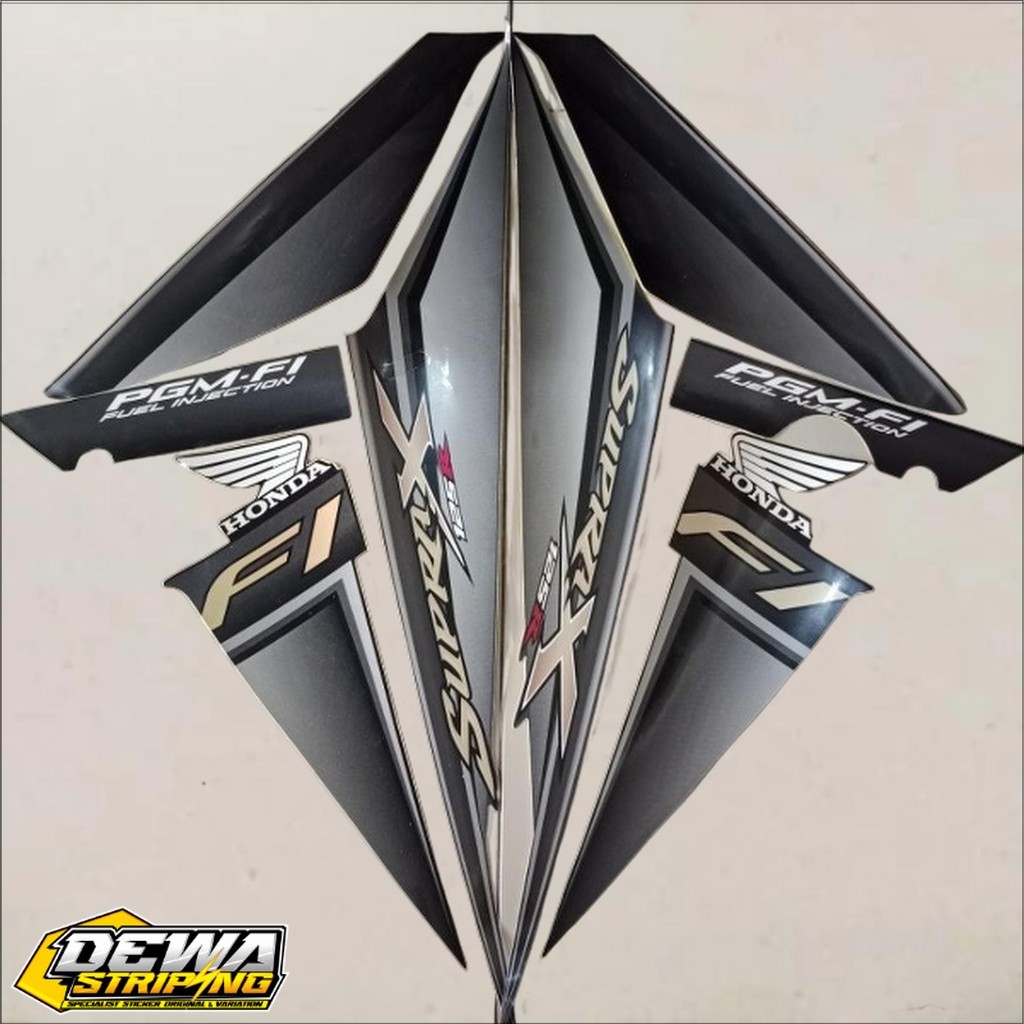 striping honda supra x 125 r 2009 2010 pgm fi injeksi body abu hitam list body standar