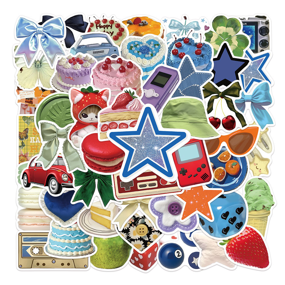 

50PCS Cute Small Fresh Simple Stickers Phone Cases Laptop Water Cups Computer Desktop Decoration Waterproof Stickers