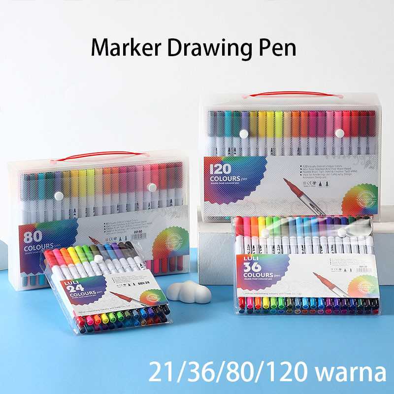 

Pensil Air Anak, Kepala Ganda, Bisa Dicuci, Ujung Lembut, Khusus Seni dan Menggambar Set 36/60/100Warna