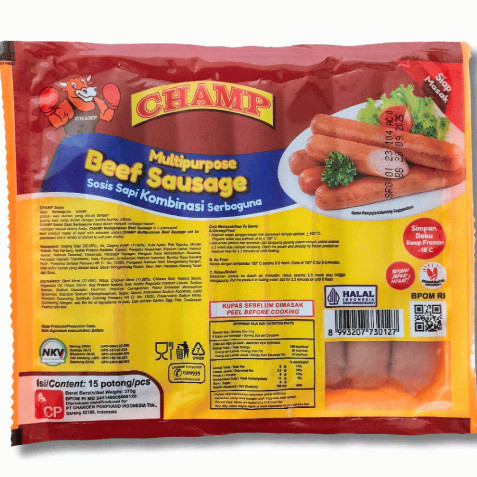 

Sosis Sapi Champ Sosis Sapi isi 15 Kemasan 375 Gr