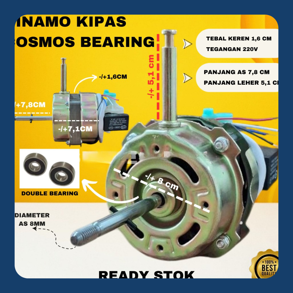 DINAMO KIPAS ANGIN COSMOS BEARING 71*16/ MOTOR KIPAS ANGIN COSMOS BEARING
