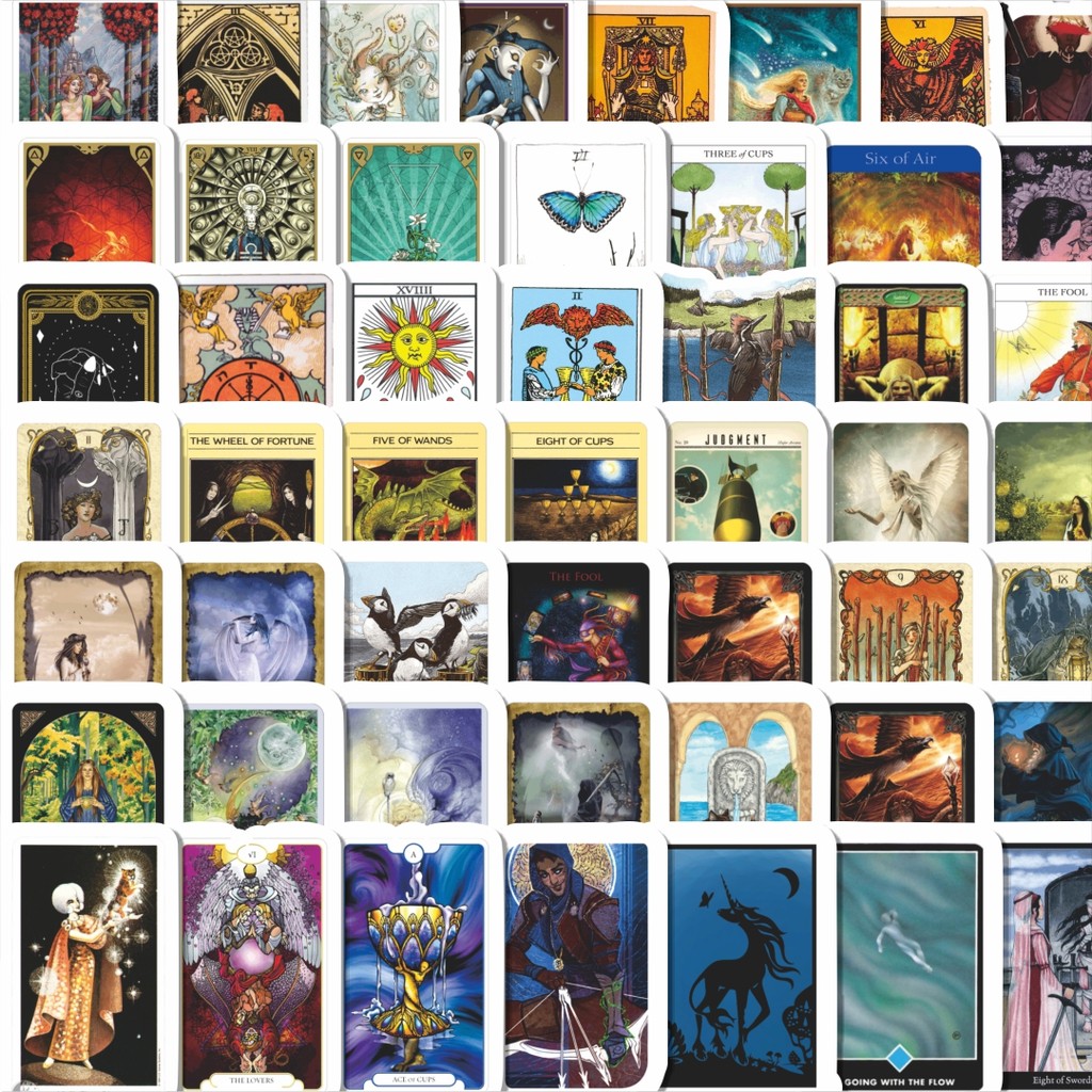 

Stiker Cutting Pack Sticker Ramalan Tarot Terror Isi 100Pcs Series Aesthetic Lucu Keren Untuk Koper Bahan Vynil