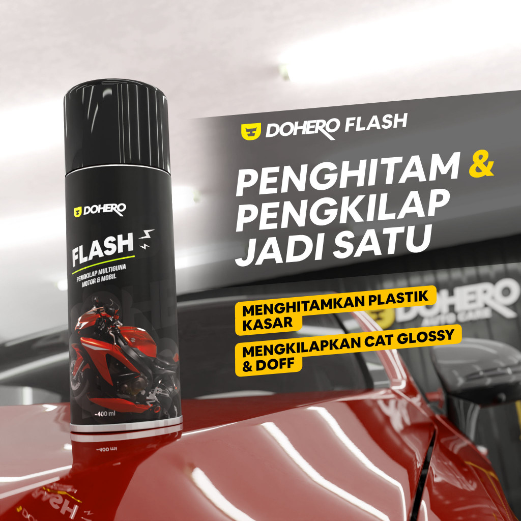 Dohero Flash - Pengkilap Dan Penghitam Body Motor Mobilco