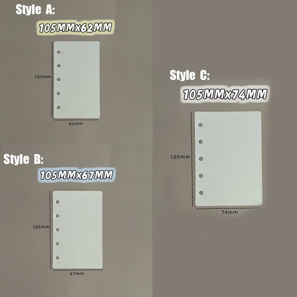 

10pcs Transparent Loose-Leaf Notebook Refill Paper 5-hole M5 A8 Spiral Binder Divider Page Separator Clear Files Reports Binder