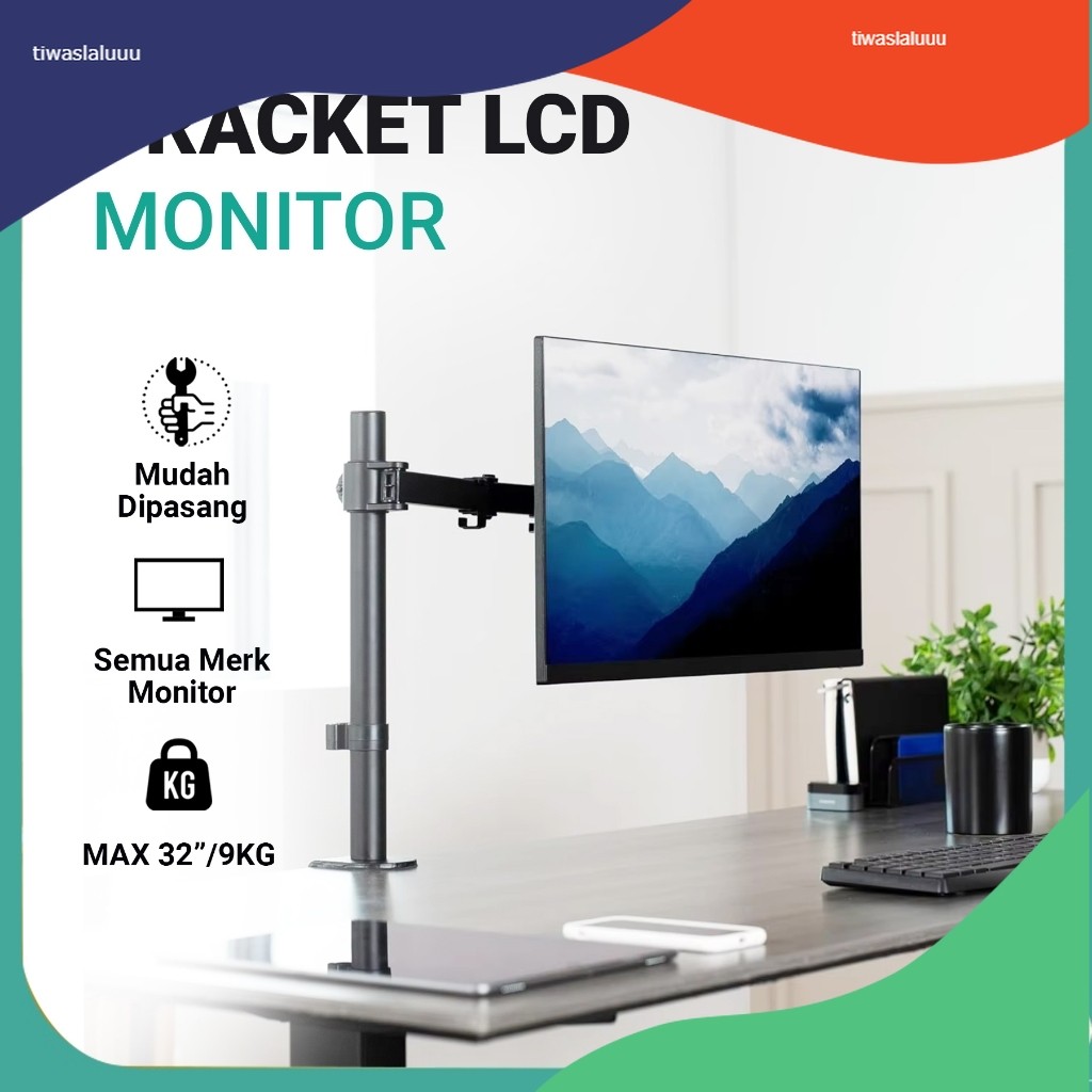 Monitor Bracket TV LED / Bracket LCD Monitor PC Gas Spring 13-32 inch Satu ARM dan Dua ARM / Monitor