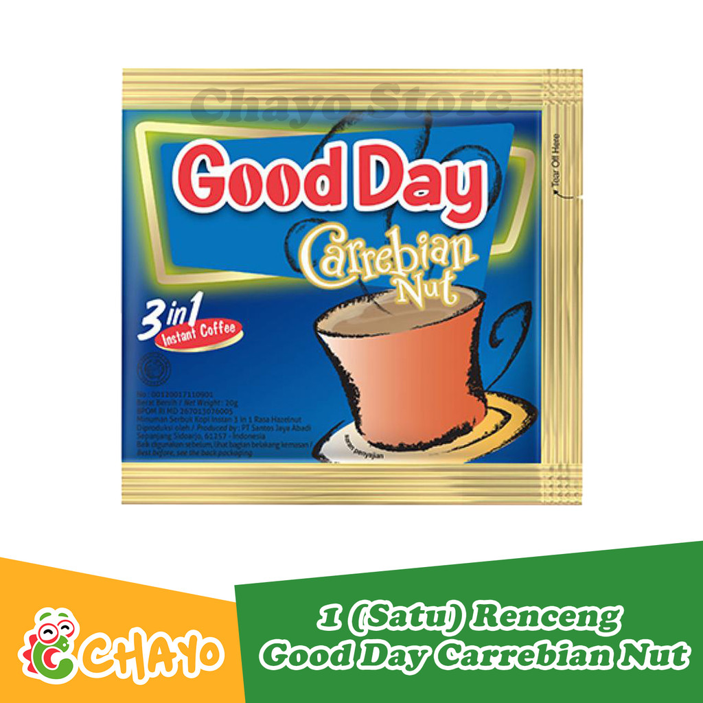 

Good Day Carrebean Nut Kopi Instan 3 in 1 Sachet 1 Renceng - 10 Sachet