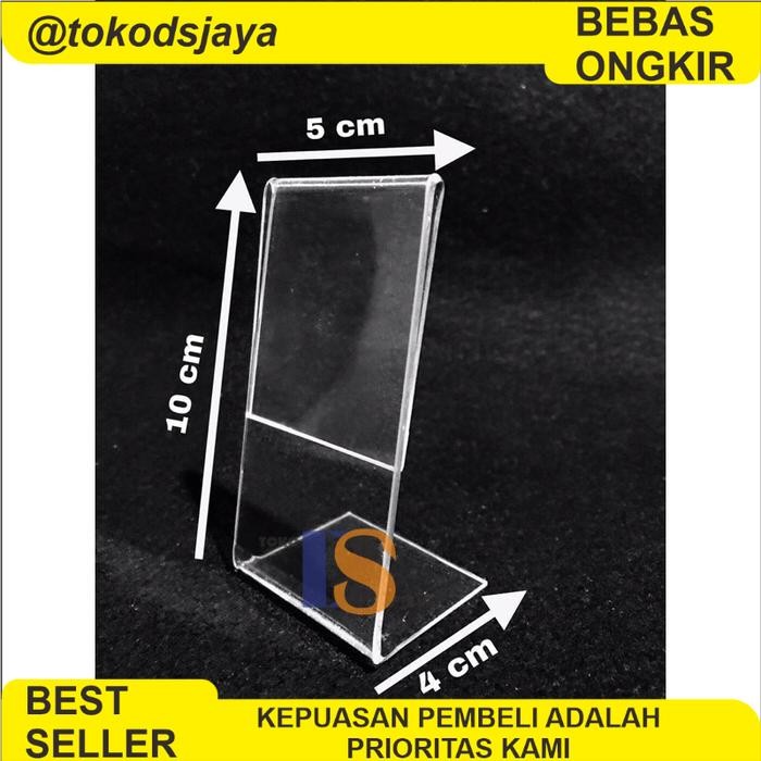 

PROMO 10 x 5 cm PL - Akrilik Tempat Barcode/Qris/Brosur/Nomor Meja Tebal 2mm Acrylic Stand - 10x5 PL