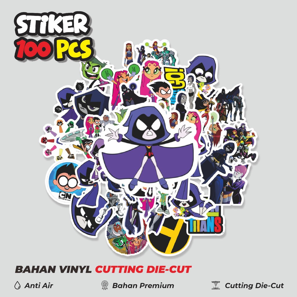 

Terbaru! 50 pcs Sticker Kartun Teen Titans Sticker Dekorasi Lucu Kreatif untuk Notebook, Skateboard, HP