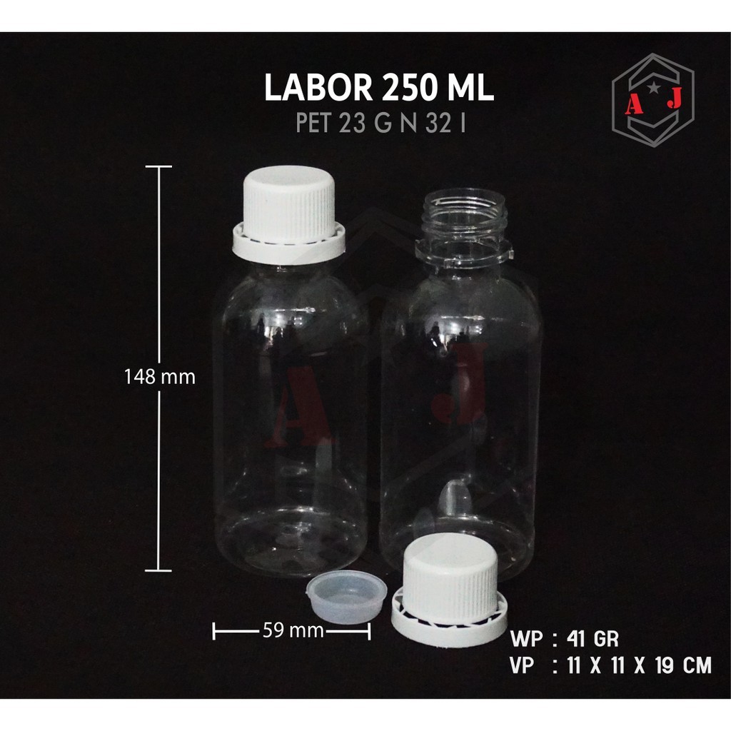 Botol Labor 250 ml/Botol Labor Bening 250 Ml/Botol Labor/Yk