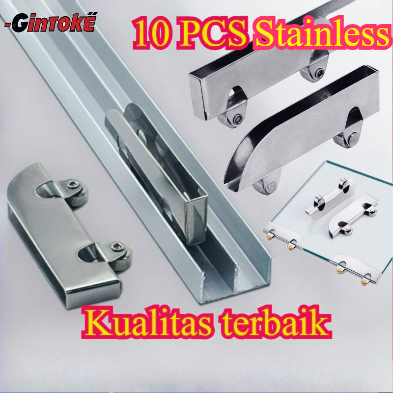 10 PCS 5mm Stainless Steel Padat Penjepit Kaca Roda/Akseris Bergerak Pintu Kaca /Pintu Geser Roda/Pe