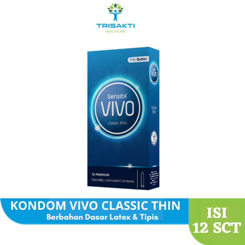 Kondom Vivo Classic Thin Isi 12 Sachet Condom Tipis