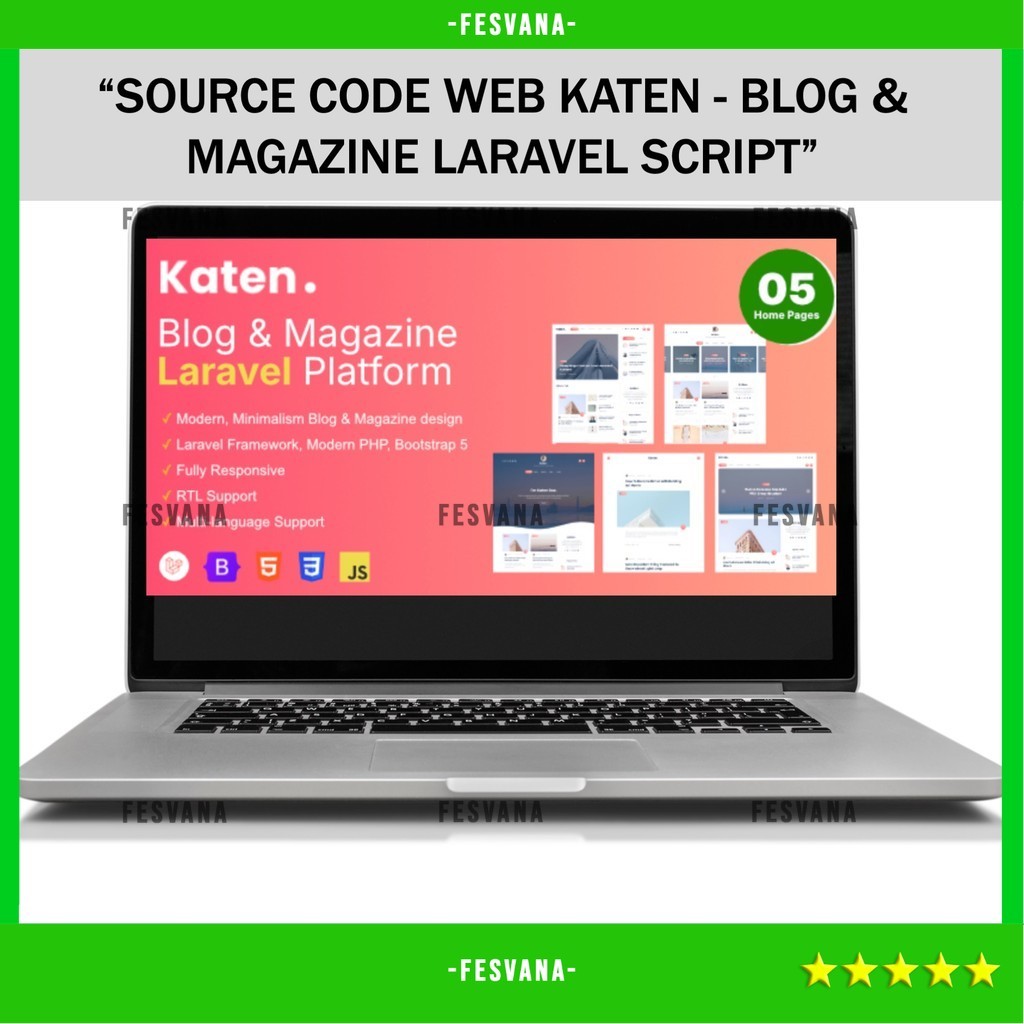 SOURCE CODE APLIKASI WEB KATEN - BLOG & MAGAZINE LARAVEL SCRIPT D93 FESVANA