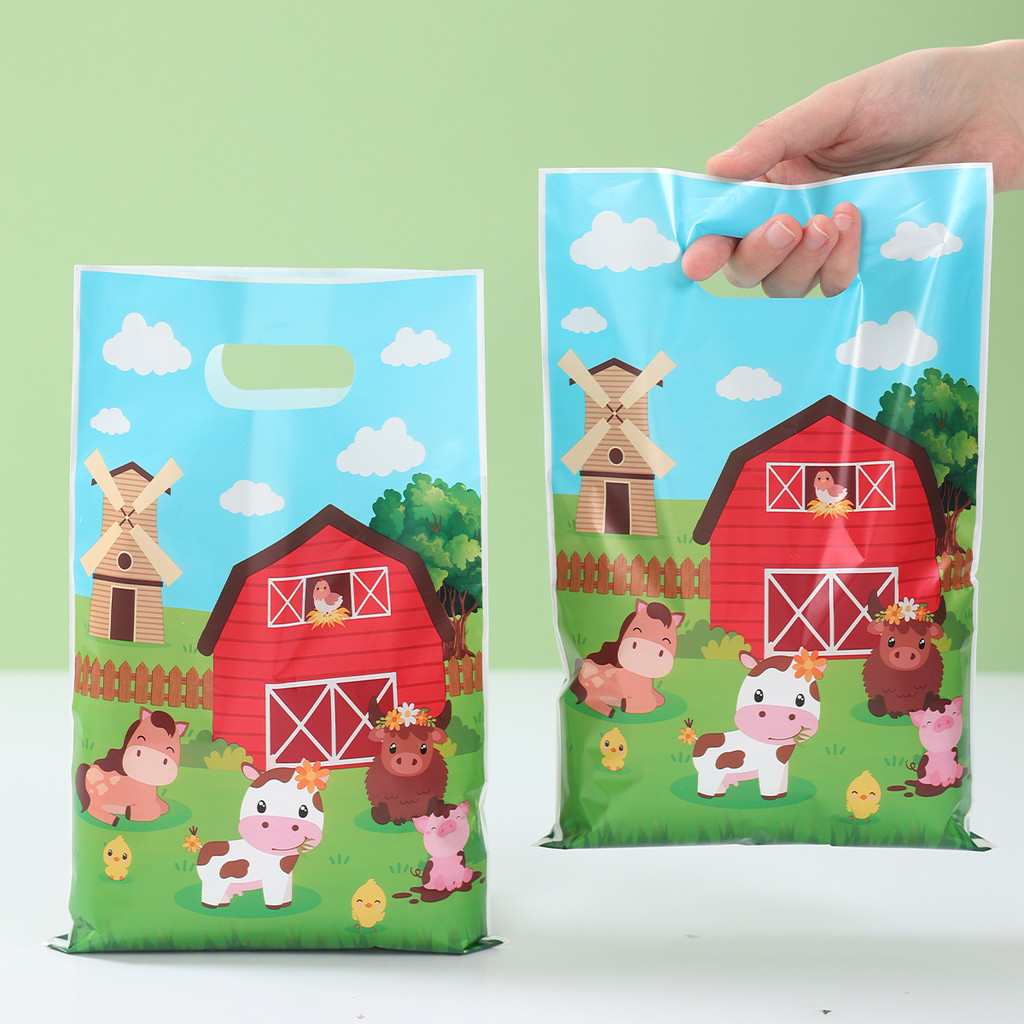 

10/25/50pcs Farm Animal Candy Bags Gift Packing Bags Farm Birthday Party Decor Kid Baby Shower Gift Bag for Guest Party Supplies