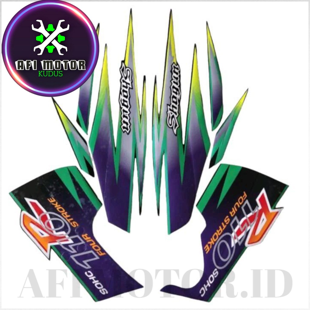 Striping Stiker Polet Motor Suzuki Shogun Kebo110 R 1999 2000 Hitam Body Full Set Standar Premium  S