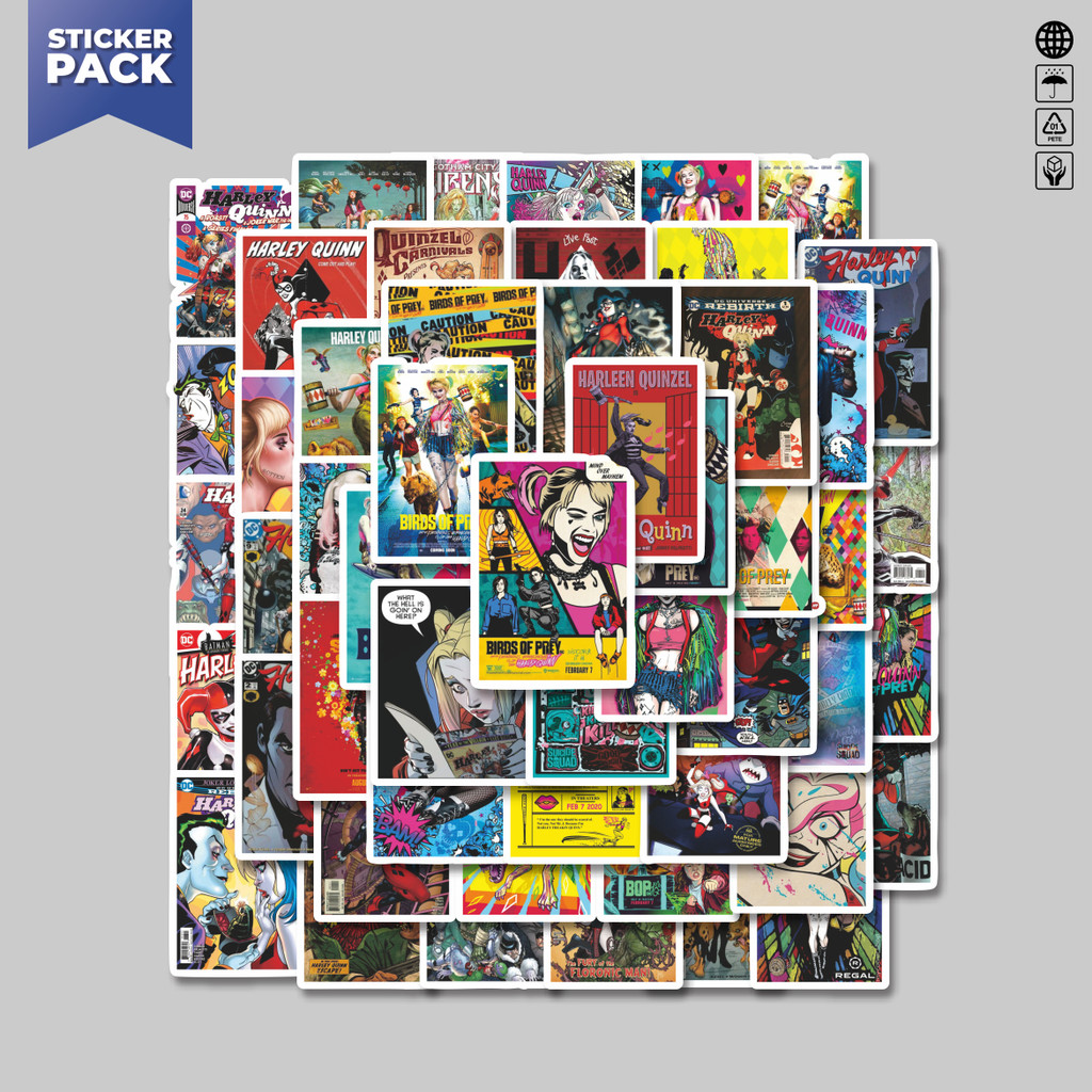 

[100PCS]Stiker Pack Stiker Poster Cover Comic Prey Harley Quinn Vinta Aesthetic Vinyl Anti Air Dekorasi Sticker Laptop Buku Journal Koper Helm Casing HP Gitar Helm Skateboard