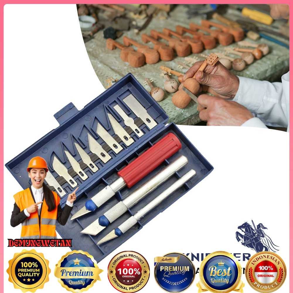 

KNIFEZER Set Pisau Ukir Seni 13 in 1 Crafting Knife 3 Handle - A-003
